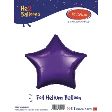 18 Mor Yıldız Folyo Balon