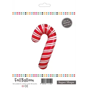 Kırmızı Baston Şeker Folyo Balon 85 CM