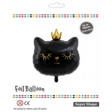 Kara Kedi Kafası Folyo Balon