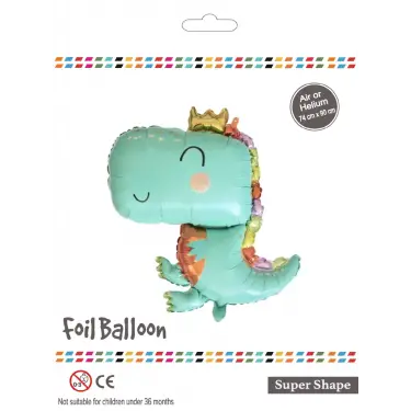 Sevimli Yeşil Trex Folyo Balon