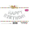 16Gümüş Happy Birthday Folyo Balon