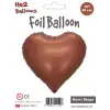 18Kahverengi Kalp Folyo Balon