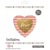 18 Kalp Çizgili I Love You Folyo Balon