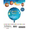 18Yuvarlak Mavi Ramazan Folyo Balon
