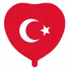 24Baskılı Kalp Folyo Balon(Bayrak) 50 Li Paket