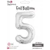 34 Gümüş Renk Folyo Balon ( 5 )