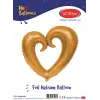 40 Delikli Altın Kalp Folyo Balon