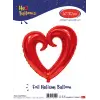 40 Delikli Kırmızı Kalp Folyo Balon