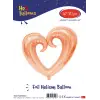 40 Delikli Rose Gold Kalp Folyo Balon