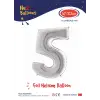 40 Gümüş Renk Folyo Balon ( 5 )