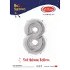 40 Gümüş Renk Folyo Balon ( 8 )