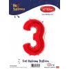 40 Kırmızı Renk Folyo Balon ( 3 )
