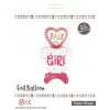 Pembe Ayaklı Baby Girl Folyo Balon