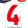 16Kırmızı Folyo Balon ( 4 )