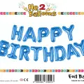 16Mavi Happy Birthday Folyo Balon