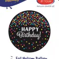 18Baskılı Yuvarlak Folyo Balon(Konfeti Birthday)