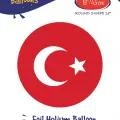18Baskılı Yuvarlak Folyo Balon(Bayrak)