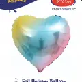 18 Gökkuşağı Kalp Folyo Balon