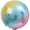18Gökkuşağı Yuvarlak Folyo Balon 50 Li Paket