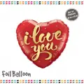 18 Kırmızı Kalp I Love You Folyo Balon