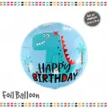 18Yuvarlak Dinazor Folyo Balon