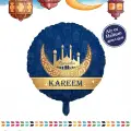 18Yuvarlak Lacivert Ramazan Folyo Balon
