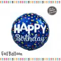 18Yuvarlak Mavi Konfeti Folyo Balon