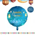 18Yuvarlak Mavi Ramazan Folyo Balon