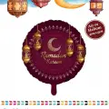 18Yuvarlak Mor Ramazan Folyo Balon