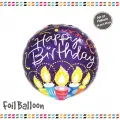 18Yuvarlak Mor Mumlu Folyo Balon