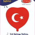 24Baskılı Kalp Folyo Balon(Bayrak)
