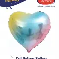 24 Gökkuşağı Kalp Folyo Balon