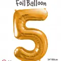 34 Altın Renk Folyo Balon ( 5 )