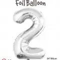 34 Gümüş Renk Folyo Balon ( 2 )