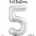 34 Gümüş Renk Folyo Balon ( 5 )