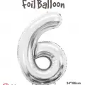 34 Gümüş Renk Folyo Balon ( 6 )