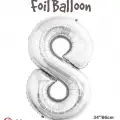 34 Gümüş Renk Folyo Balon ( 8 )