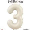 34 Krem Renk Folyo Balon ( 3 )