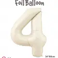 34 Krem Renk Folyo Balon ( 4 )