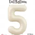 34 Krem Renk Folyo Balon ( 5 )