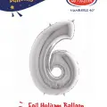 40 Gümüş Renk Folyo Balon ( 6 )
