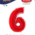 40 Kırmızı Renk Folyo Balon ( 6 )
