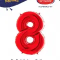 40 Kırmızı Renk Folyo Balon ( 8 )