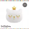 Beyaz Kedi Kafası Folyo Balon
