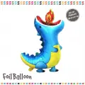 Mavi Ateşli Trex Folyo Balon