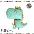 Sevimli Yeşil Trex Folyo Balon