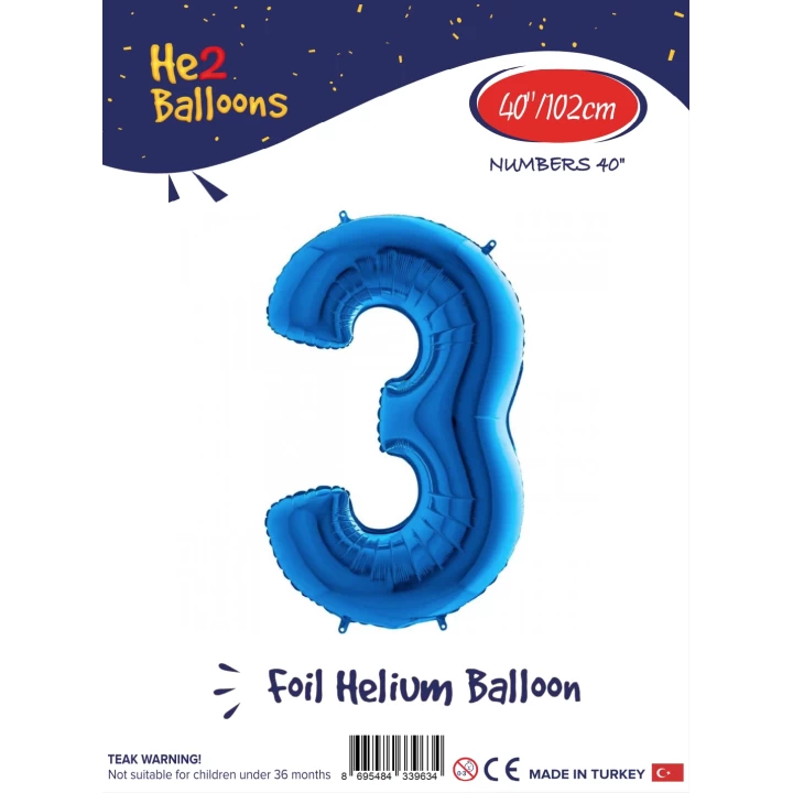 40 Mavi Renk Folyo Balon ( 3 )
