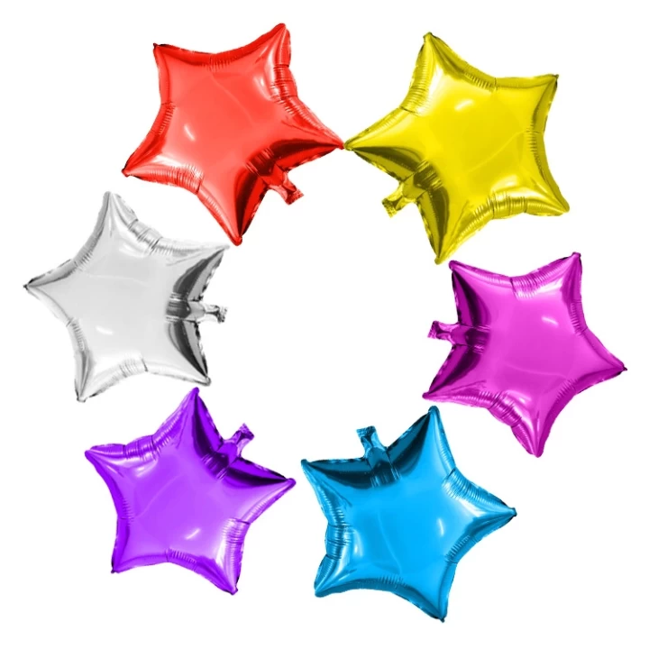 10 Altın Yıldız Folyo Balon 25 cm