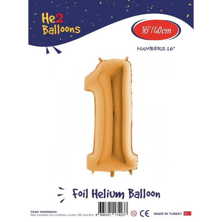 16Altın Renk Folyo Balon ( 1 )