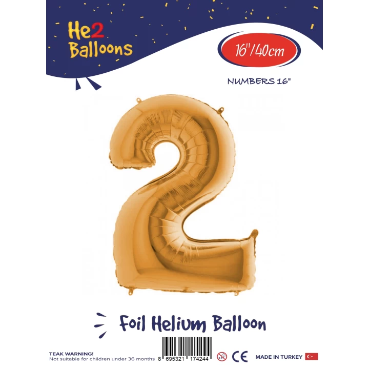 16Altın Renk Folyo Balon ( 2 )